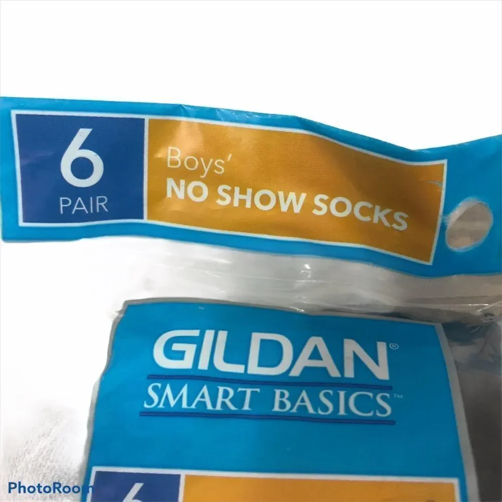 Brand New Gildans Boys Socks 6 Pack No Show‎